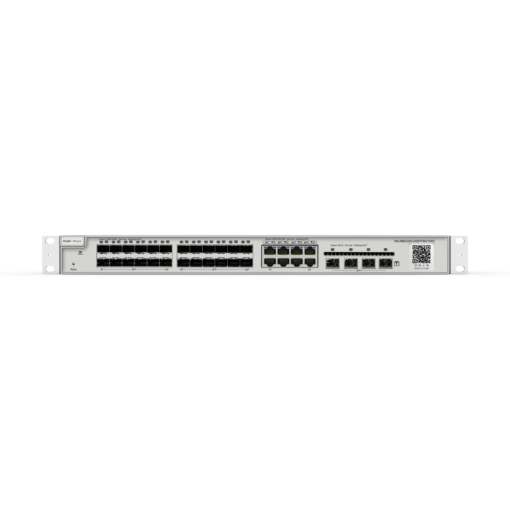 Reyee RG-NBS3200-24SFP/8GT4XS , 24-Port SFP L2 Managed 10G Switch, 24  SFP Slots, 8 Gigabit RJ45 Combo Ports, 4 *10G SFP+ Slots, 19-inch Rack-mountable Steel Case