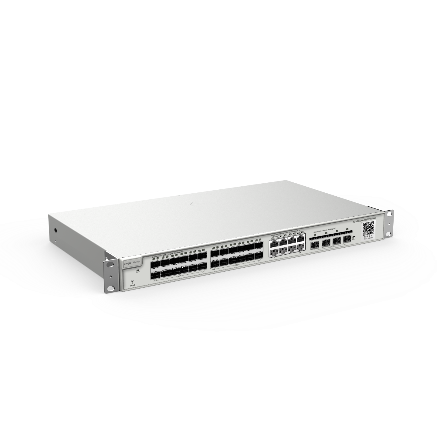 Reyee RG-NBS3200-24SFP/8GT4XS , 24-Port SFP L2 Managed 10G Switch, 24  SFP Slots, 8 Gigabit RJ45 Combo Ports, 4 *10G SFP+ Slots, 19-inch Rack-mountable Steel Case - Image 2